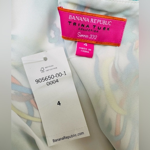 NWT Trina Turk for Banana Republic Silk Crazy Botanical Twist Strap Mini Dress - Picture 5 of 16